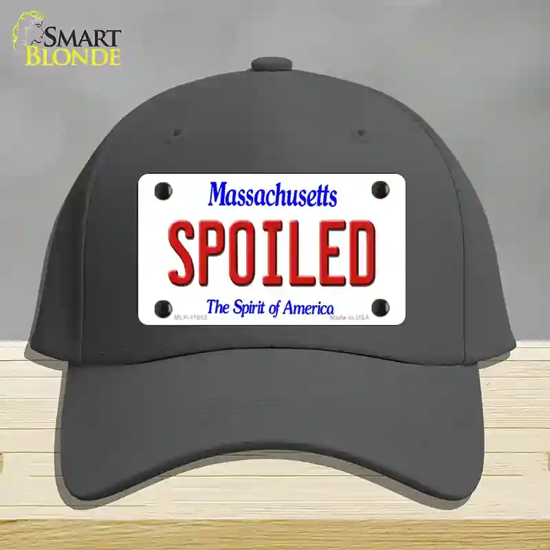 HAT04-MLP-11002 Spoiled Massachusetts Novelty License Plate Hat, Cotton - Charcoal