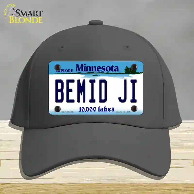 HAT04-MLP-11044 Bemid Ji Minnesota State Novelty License Plate Hat, Cotton - Charcoal