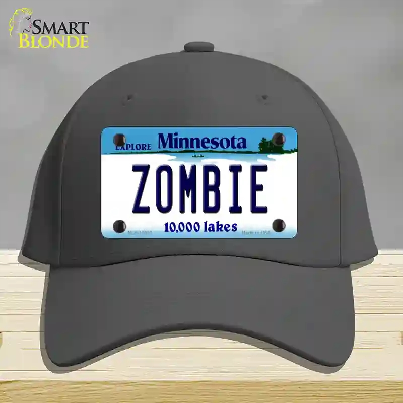 HAT04-MLP-11062 Zombie Minnesota State Novelty License Plate Hat, Cotton - Charcoal