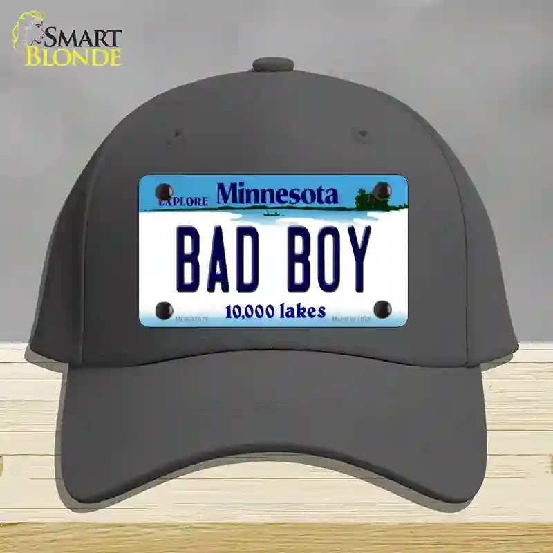 HAT04-MLP-11078 Bad Boy Minnesota State Novelty License Plate Hat, Cotton - Charcoal