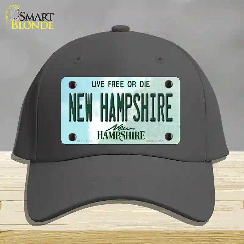 HAT04-MLP-11131   Hampshire State Novelty License Plate Hat, Cotton - Charcoal