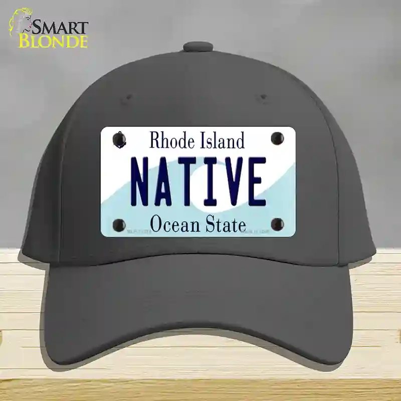 HAT04-MLP-11214 Native Rhode Island State Novelty License Plate Hat, Cotton - Charcoal