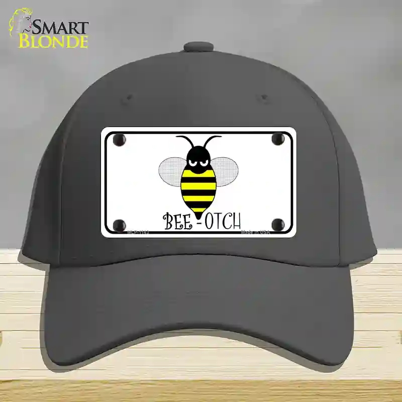 HAT04-MLP-1143 Bee-otch Novelty License Plate Hat, Cotton - Charcoal