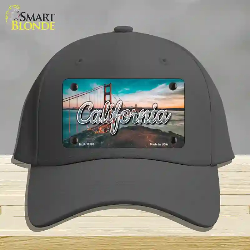 HAT04-MLP-11587 California Golden Gate Bridge State Novelty License Plate Hat, Cotton - Charcoal