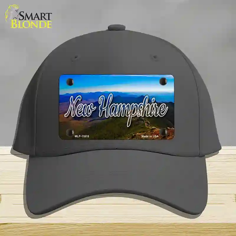 HAT04-MLP-11615   Hampshire Mountain Range State Novelty License Plate Hat, Cotton - Charcoal