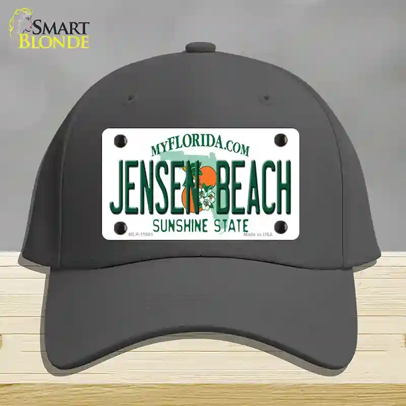 HAT04-MLP-11691 Jensen Beach Florida Novelty License Plate Hat, Cotton - Charcoal