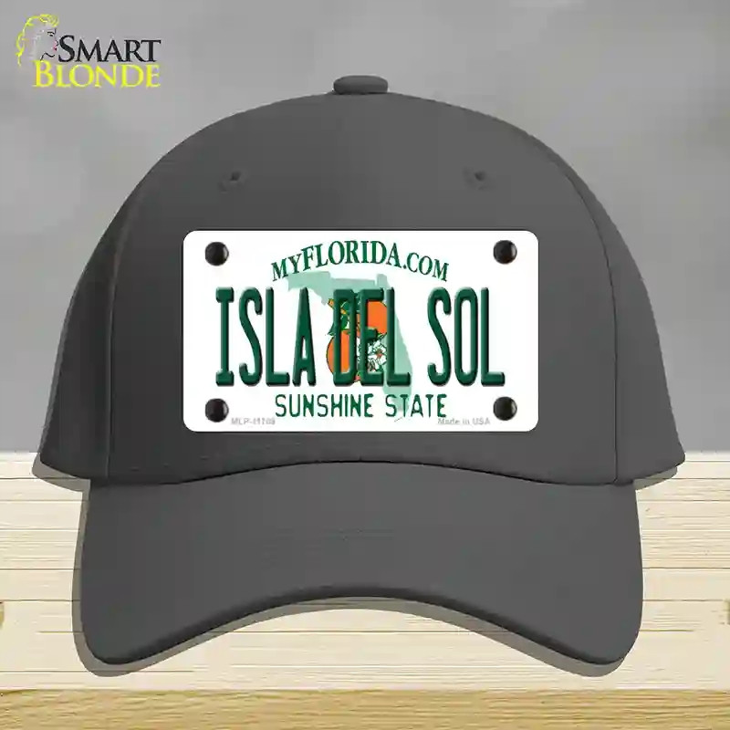 HAT04-MLP-11769 Isla Del Sol Florida Novelty License Plate Hat, Cotton - Charcoal