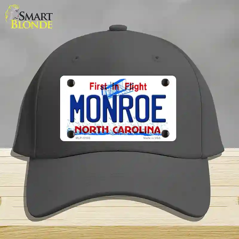HAT04-MLP-12103 Monroe North Carolina State Novelty License Plate Hat, Cotton - Charcoal