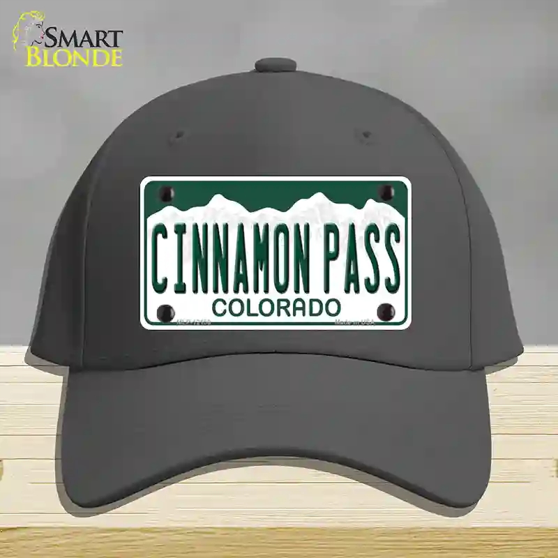 HAT04-MLP-12150 Cinnamon Pass Colorado Novelty License Plate Hat, Cotton - Charcoal