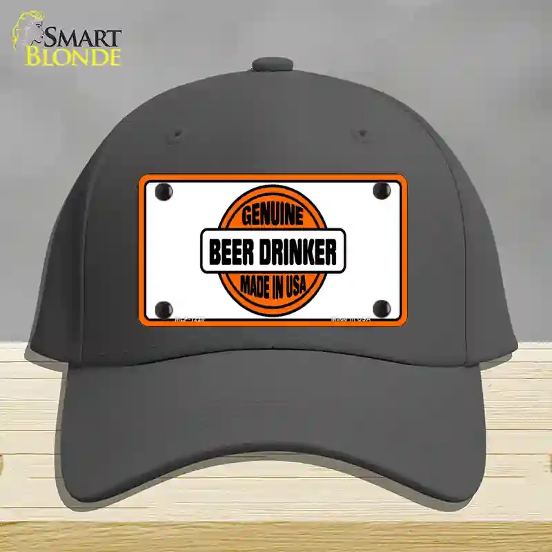 HAT04-MLP-1228 Genuine Beer Drinker Novelty License Plate Hat, Cotton - Charcoal