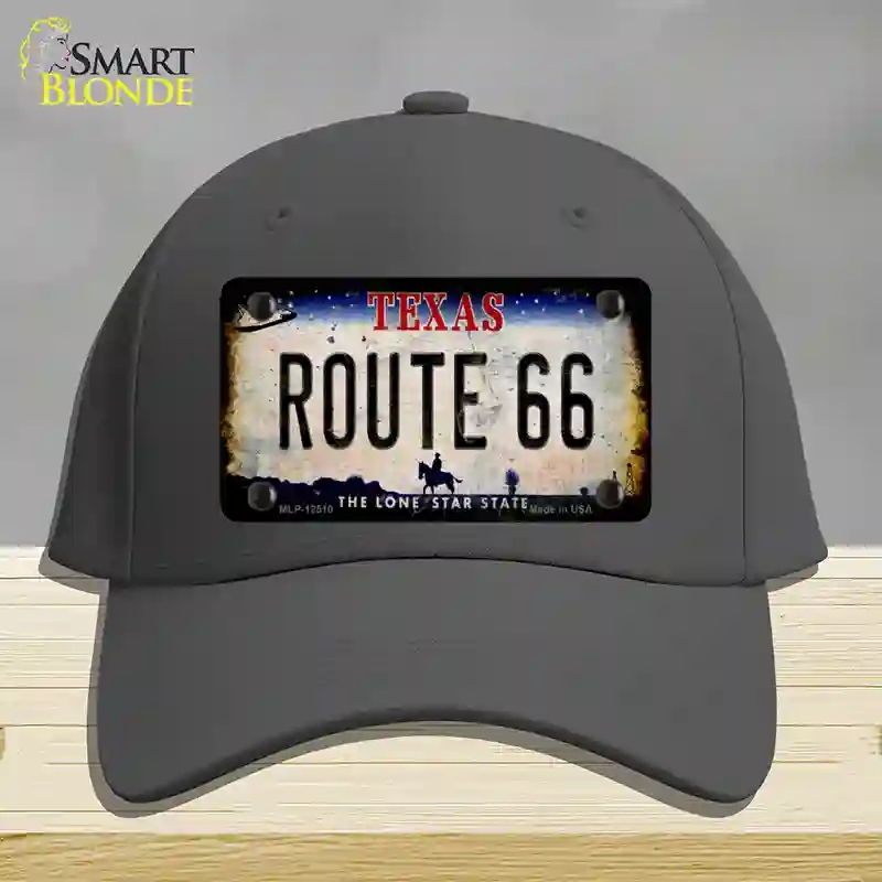 HAT04-MLP-12510 Route 66 Texas Rusty Novelty License Plate Hat, Cotton - Charcoal