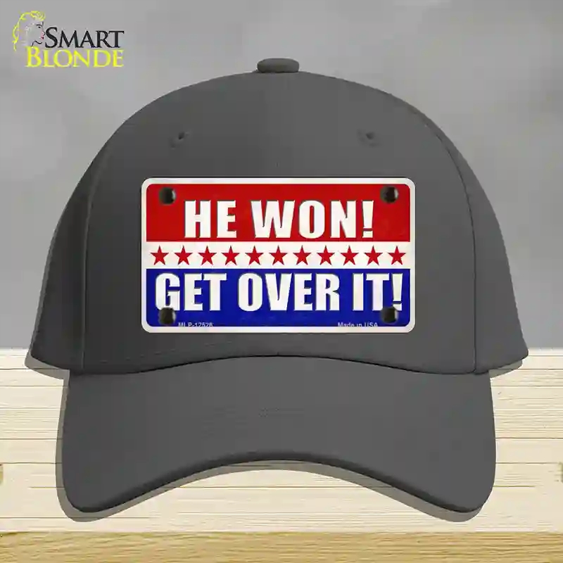 HAT04-MLP-12526 Trump Won Get Over It Novelty License Plate Hat, Cotton - Charcoal