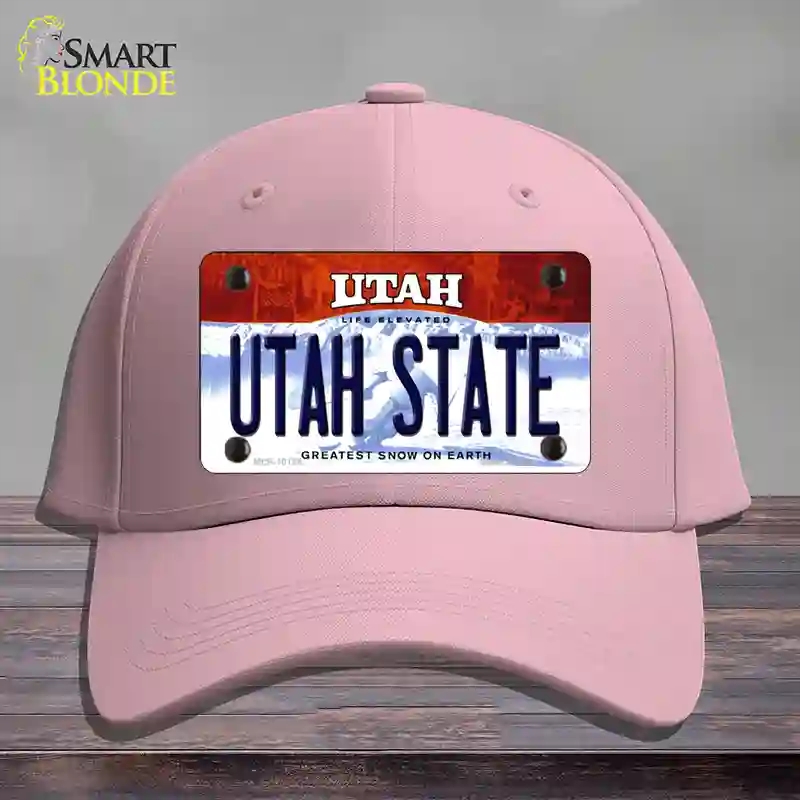 HAT05-MLP-10198 Utah State Novelty License Plate Hat, Cotton - Pink