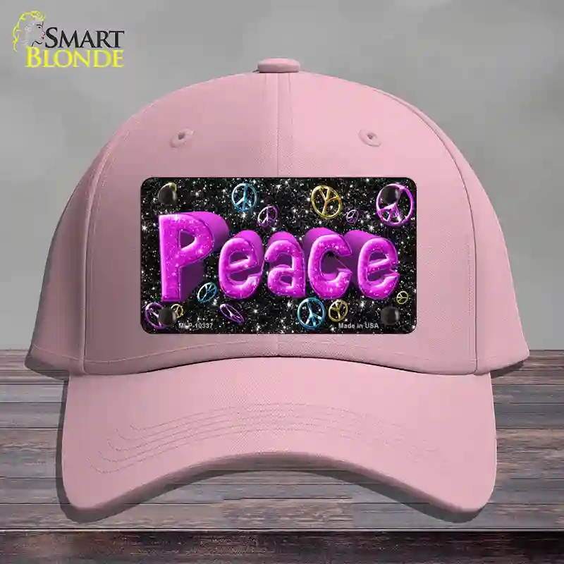 HAT05-MLP-10337 Peace Novelty License Plate Hat, Cotton - Pink