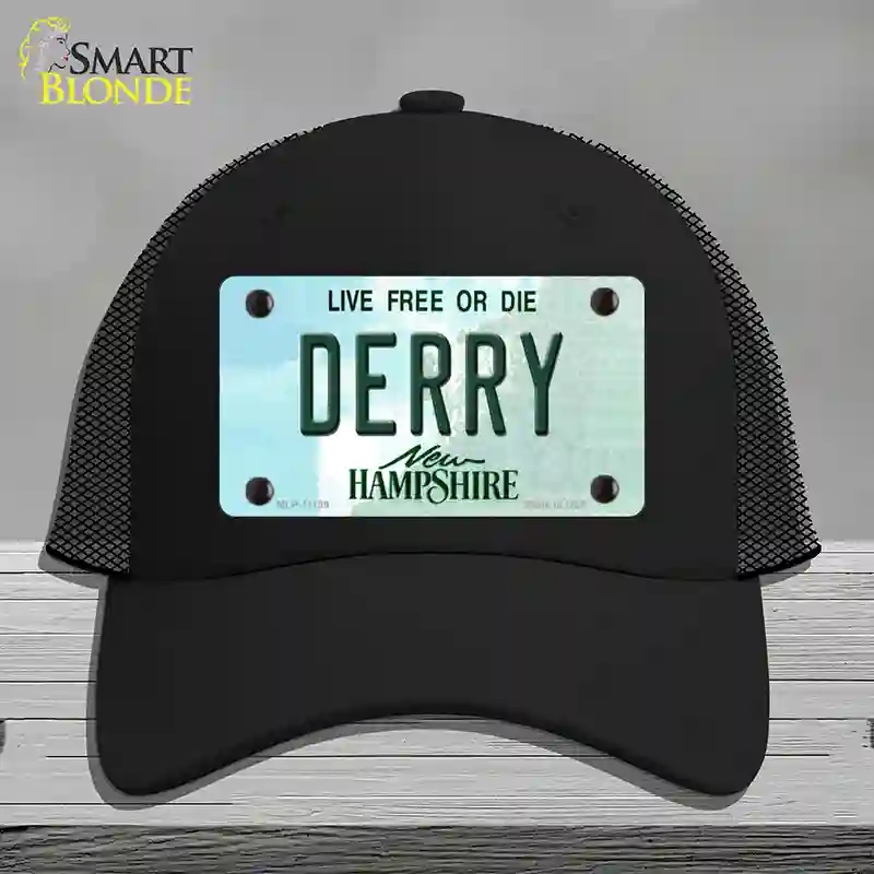 HAT01-MLP-11139 Derry   Hampshire State Novelty License Plate Hat, Mesh - Black