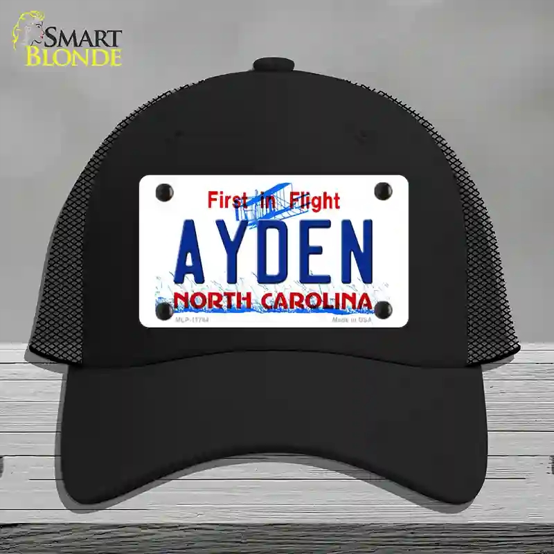 HAT01-MLP-11744 Ayden North Carolina State Novelty License Plate Hat, Mesh - Black