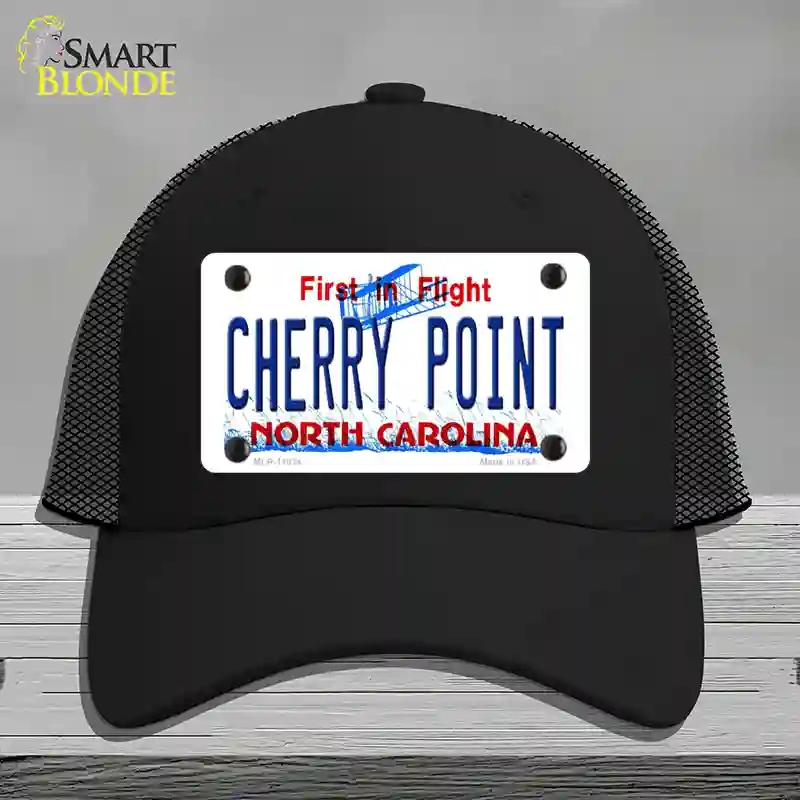 HAT01-MLP-11834 Cherry Point North Carolina Novelty License Plate Hat, Mesh - Black