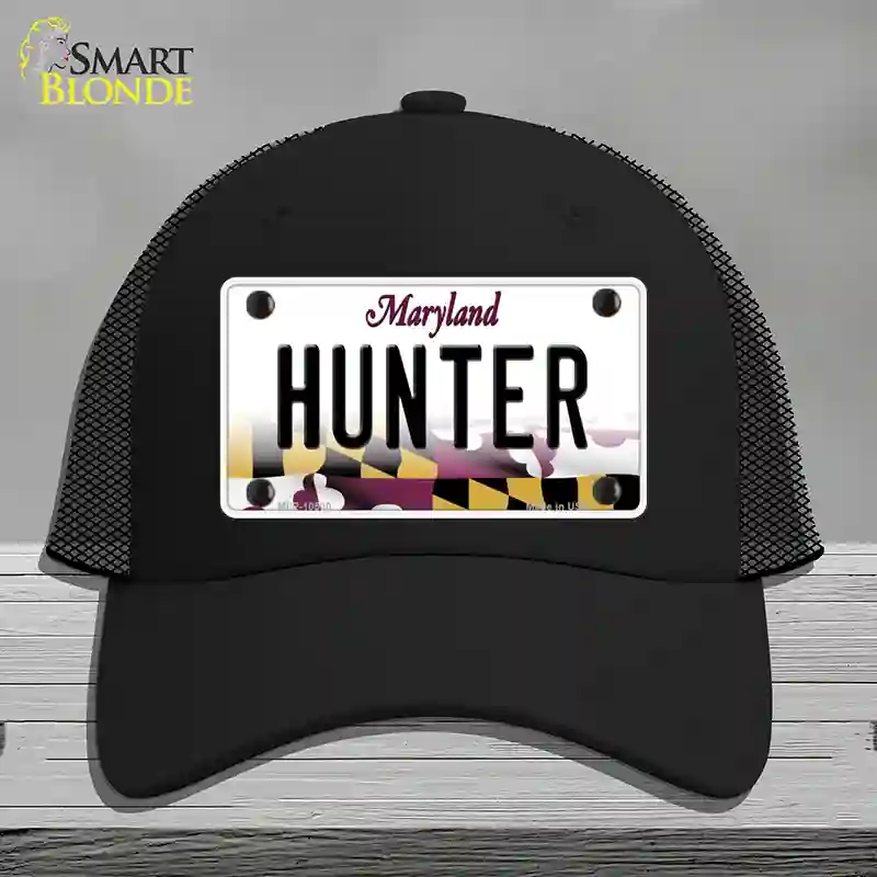 HAT01-MLP-10500 Hunter Maryland Novelty License Plate Hat, Mesh - Black