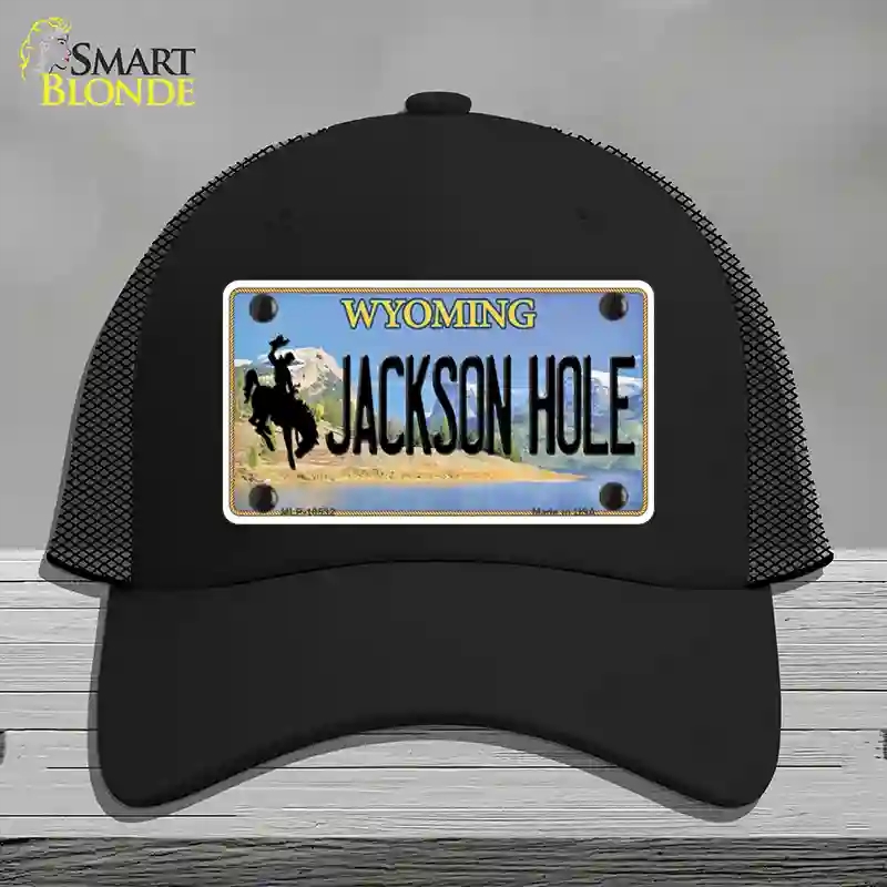 HAT01-MLP-10532 Jackson Hole Wyoming Novelty License Plate Hat, Mesh - Black