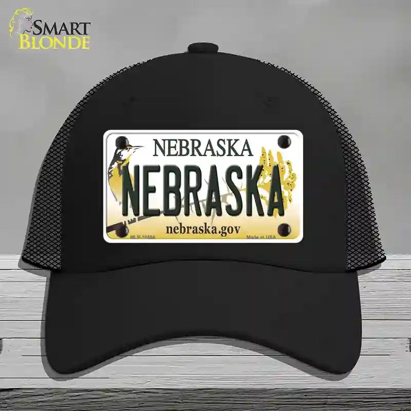 HAT01-MLP-10566 Nebraska Gov Novelty License Plate Hat, Mesh - Black