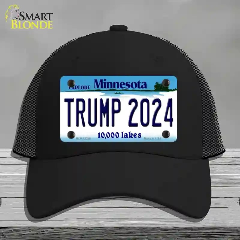 HAT01-MLP-12238 Trump 2024 Minnesota Novelty License Plate Hat, Mesh - Black