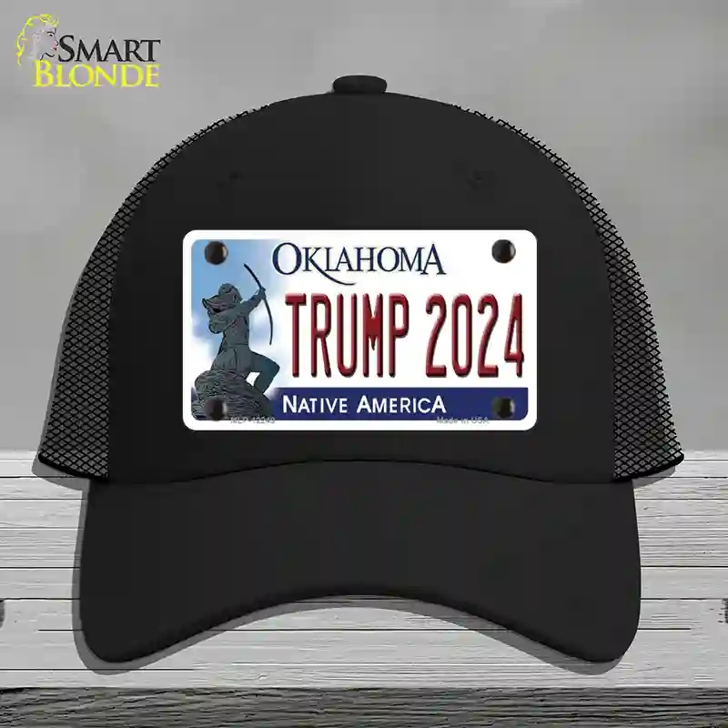 HAT01-MLP-12249 Trump 2024 Oklahoma Novelty License Plate Hat, Mesh - Black
