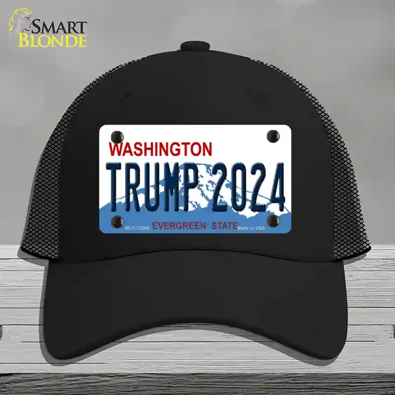 HAT01-MLP-12260 Trump 2024 Washington Novelty License Plate Hat, Mesh - Black