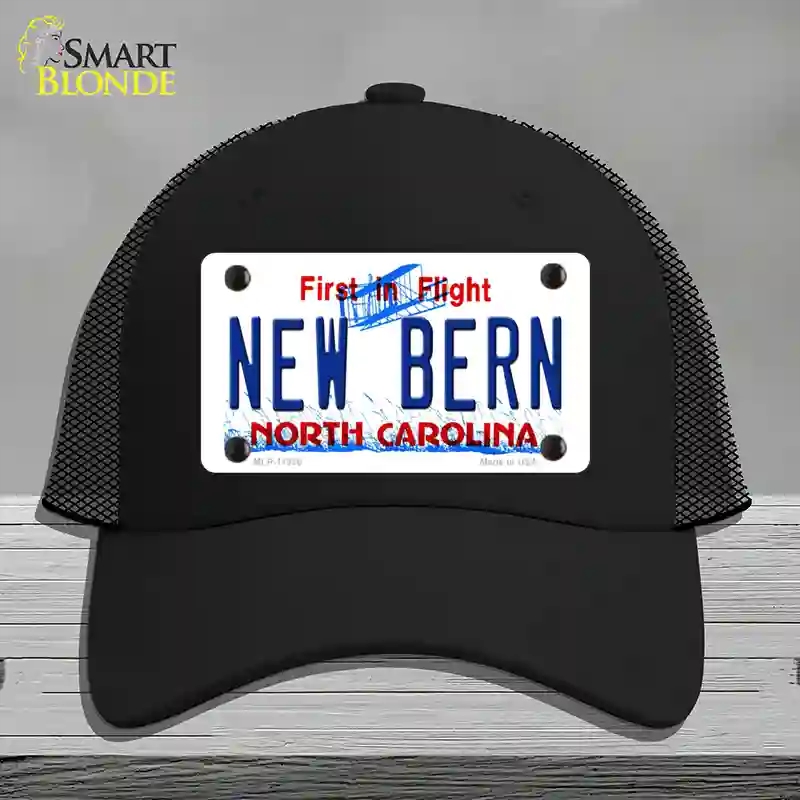 HAT01-MLP-11850   Bern North Carolina Novelty License Plate Hat, Mesh - Black