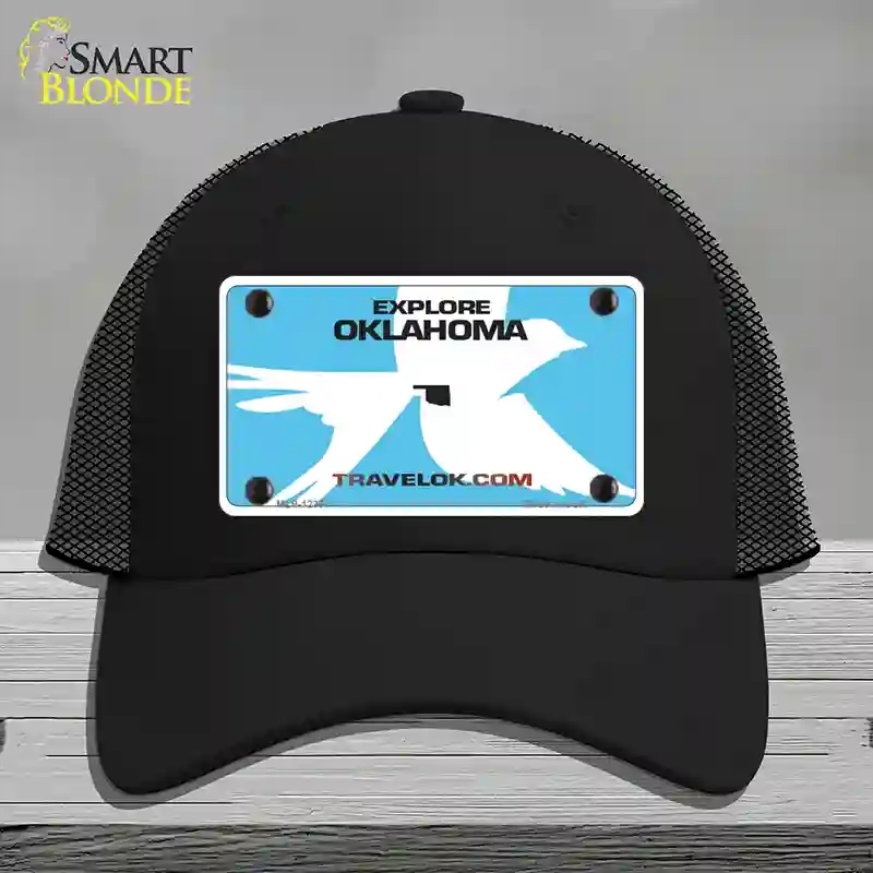 HAT01-MLP-12307 Oklahoma Travel Blank Novelty License Plate Hat, Mesh - Black