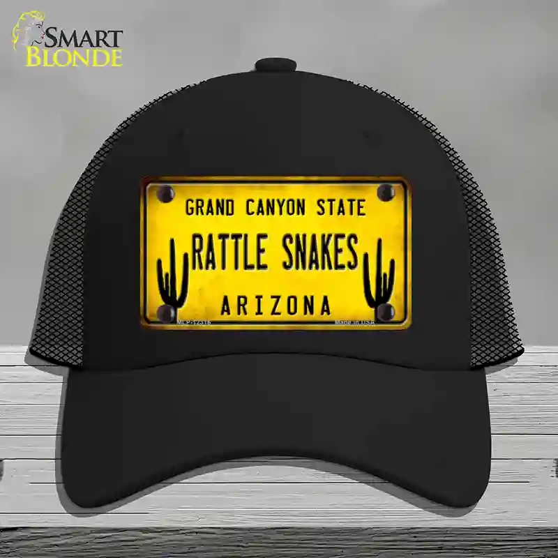 HAT01-MLP-12316 Arizona Rattle Snakes Novelty License Plate Hat, Mesh - Black