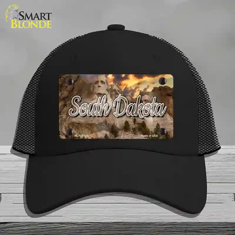 HAT01-MLP-11630 South Dakota Mt Rushmore State Novelty License Plate Hat, Mesh - Black