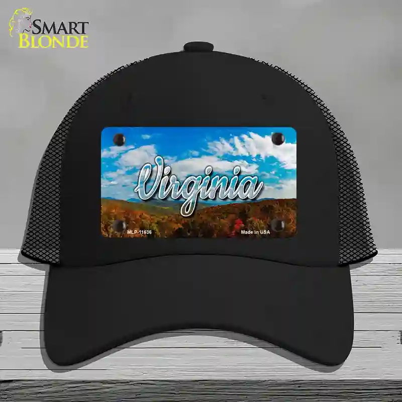 HAT01-MLP-11636 Virginia Mountain Range State Novelty License Plate Hat, Mesh - Black