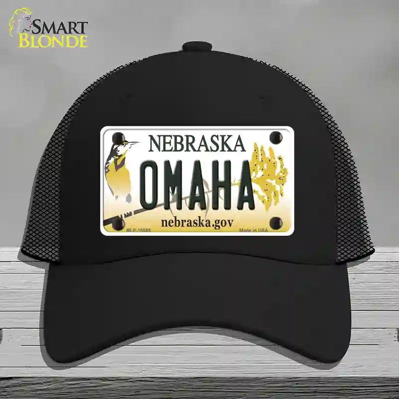 HAT01-MLP-10569 Omaha Nebraska Novelty License Plate Hat, Mesh - Black