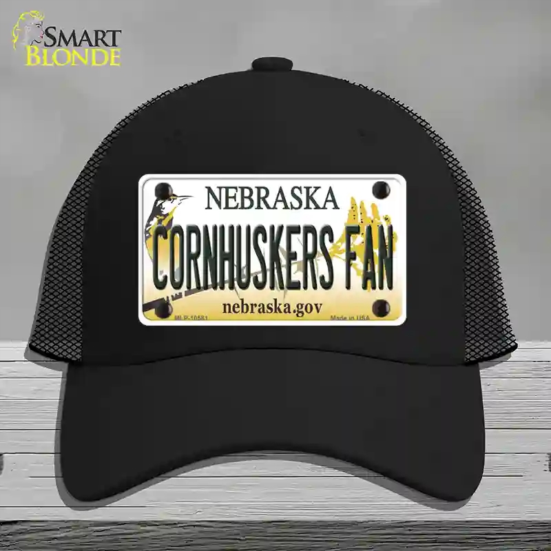 HAT01-MLP-10581 Cornhuskers Fan Nebraska Novelty License Plate Hat, Mesh - Black
