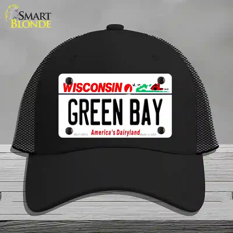 HAT01-MLP-10613 Green Bay Wisconsin Novelty License Plate Hat, Mesh - Black