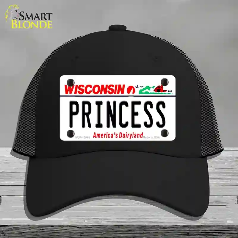 HAT01-MLP-10648 Princess Wisconsin Novelty License Plate Hat, Mesh - Black