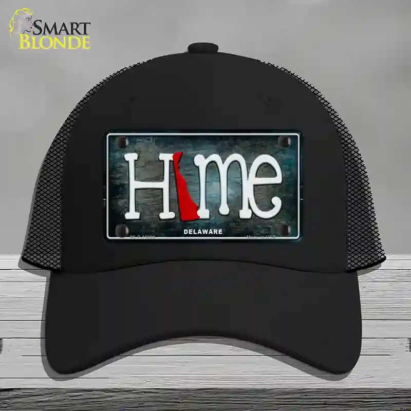 HAT01-MLP-11999 Delaware Home State Outline Novelty License Plate Hat, Mesh - Black