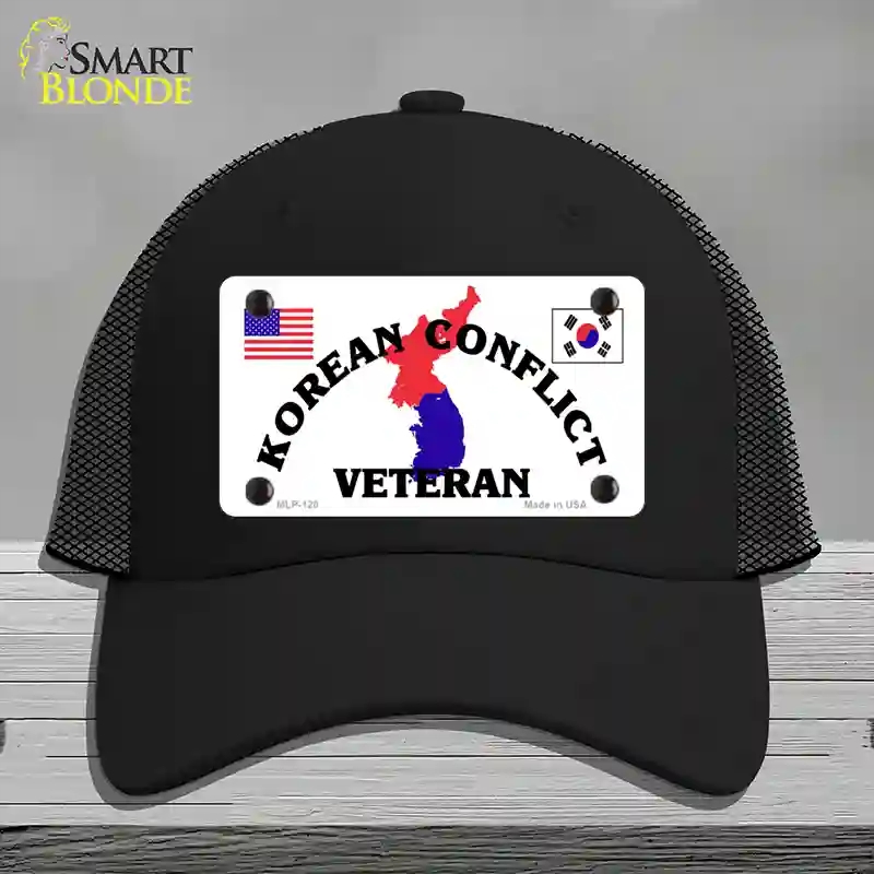 HAT01-MLP-120 Korean Conflict Veteran Novelty License Plate Hat, Mesh - Black