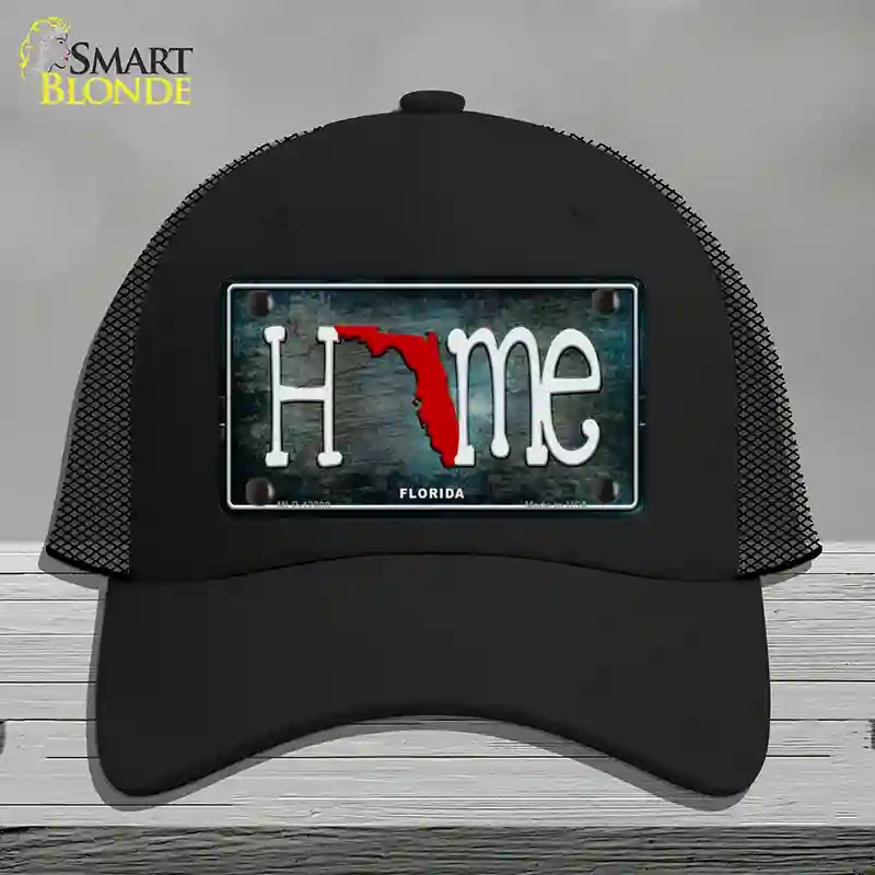 HAT01-MLP-12000 Florida Home State Outline Novelty License Plate Hat, Mesh - Black