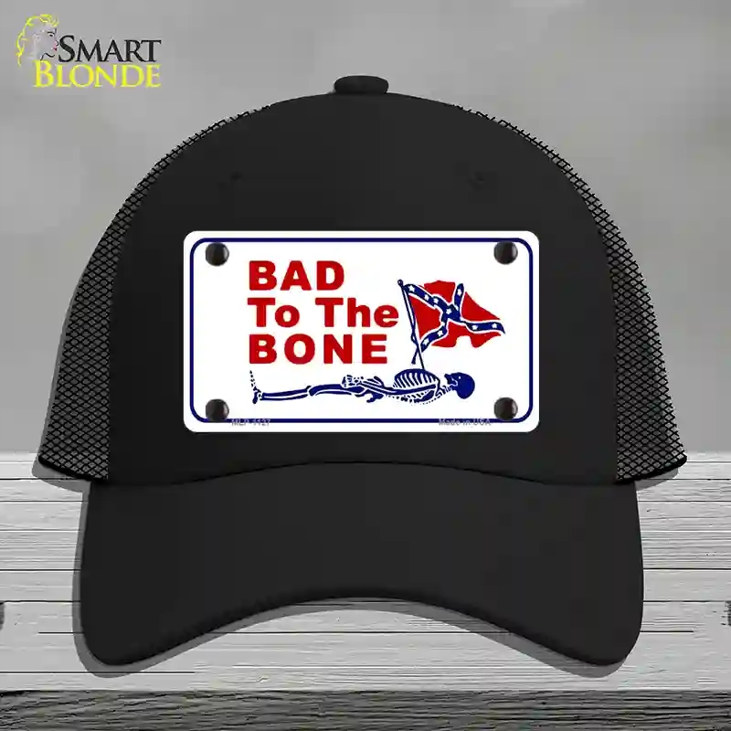 HAT01-MLP-1127 Bad to the Bone Novelty License Plate Hat, Mesh - Black