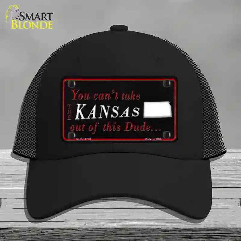 HAT01-MLP-11270 Kansas Dude Novelty License Plate Hat, Mesh - Black