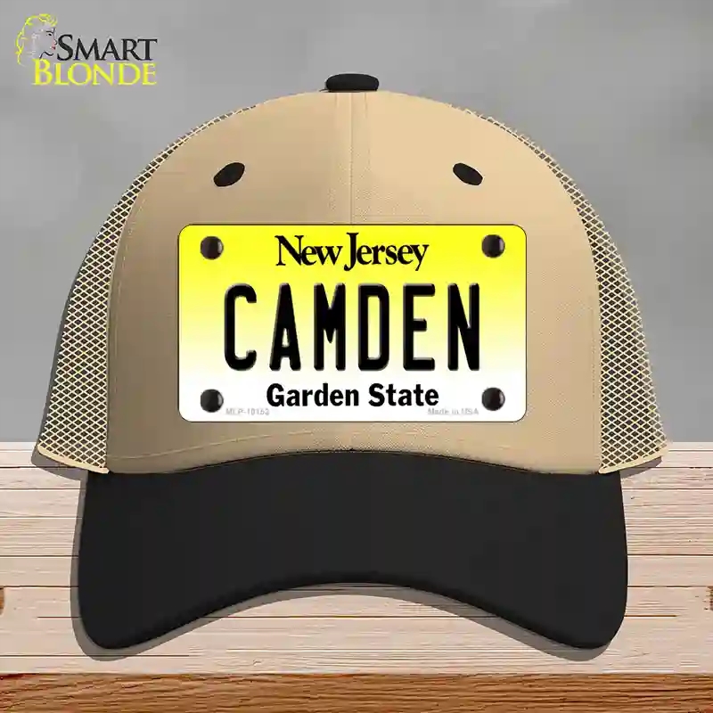 HAT02-MLP-10152 Camden   Jersey Novelty License Plate Hat, Mesh - Khaki & Black