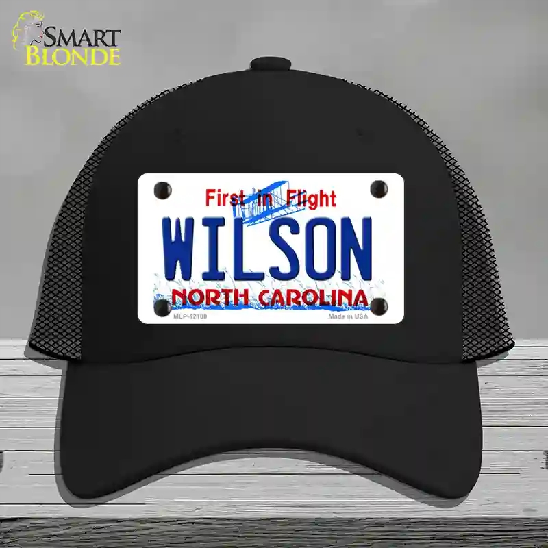 HAT01-MLP-12100 Wilson North Carolina State Novelty License Plate Hat, Mesh - Black