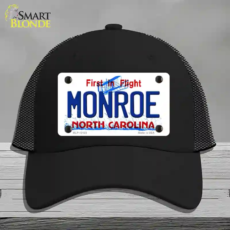 HAT01-MLP-12103 Monroe North Carolina State Novelty License Plate Hat, Mesh - Black