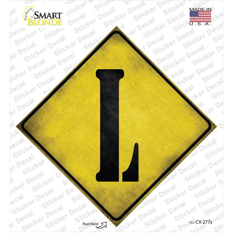 CX-277s-M Letter L Xing Novelty Diamond Sticker Decal, Medium