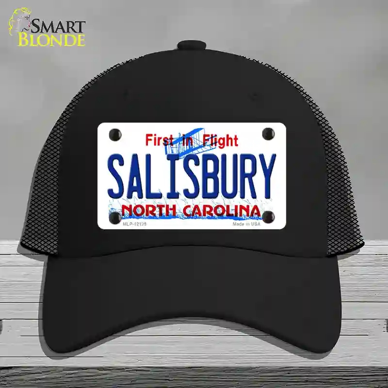 HAT01-MLP-12125 Salisbury North Carolina State Novelty License Plate Hat, Mesh - Black