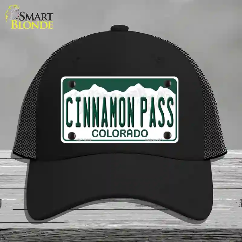 HAT01-MLP-12150 Cinnamon Pass Colorado Novelty License Plate Hat, Mesh - Black