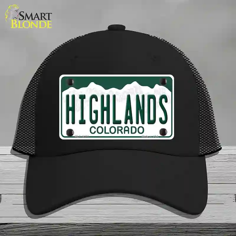 HAT01-MLP-12191 Highlands Colorado Novelty License Plate Hat, Mesh - Black