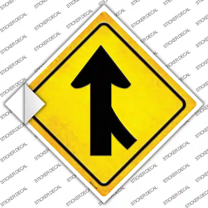CX-383s-XL Lane Merging From Right Novelty Diamond Sticker Decal, Extra Large
