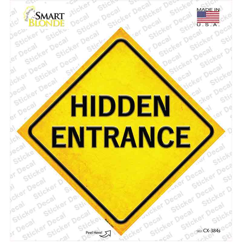 CX-384s-M Hidden Entrance Novelty Diamond Sticker Decal, Medium